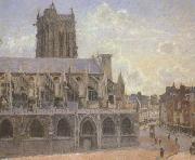 Camille Pissaro The Church of St.Jacques at Dieppe (san08) USA oil painting artist